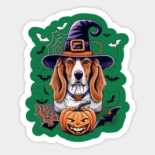 Basset Hound Pumpkin Sticker